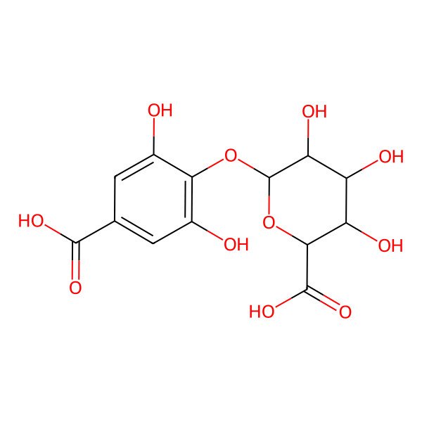 2D Structure of 6-(4-Carboxy-2,6-dihydroxyphenoxy)-3,4,5-trihydroxyoxane-2-carboxylic acid