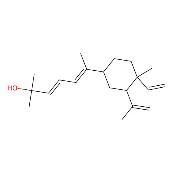 2D Structure of 6-(4-Ethenyl-4-methyl-3-prop-1-en-2-ylcyclohexyl)-2-methylhepta-3,5-dien-2-ol