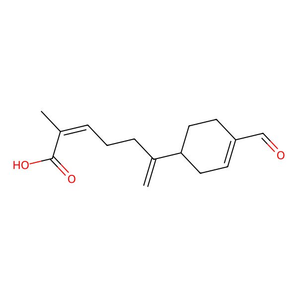 2D Structure of 6-(4-Formylcyclohex-3-en-1-yl)-2-methylhepta-2,6-dienoic acid