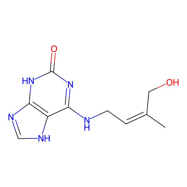 2D Structure of 6-[(4-Hydroxy-3-methylbut-2-enyl)amino]-3,7-dihydropurin-2-one