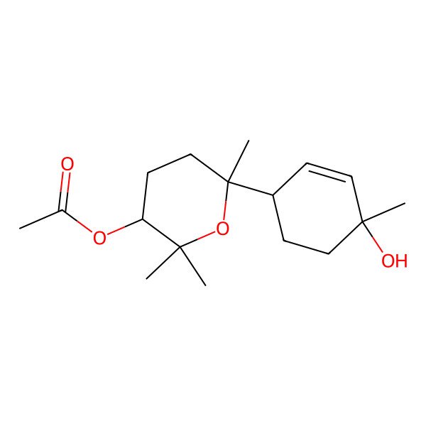 2D Structure of [6-(4-Hydroxy-4-methylcyclohex-2-en-1-yl)-2,2,6-trimethyloxan-3-yl] acetate