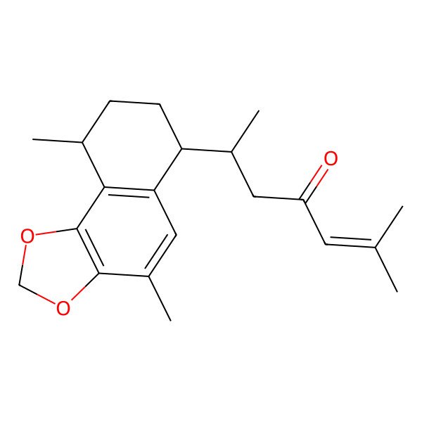 2D Structure of 6-(4,9-Dimethyl-6,7,8,9-tetrahydrobenzo[g][1,3]benzodioxol-6-yl)-2-methylhept-2-en-4-one
