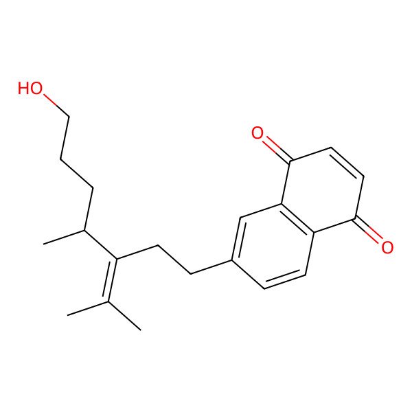 2D Structure of 6-[(4R)-7-hydroxy-4-methyl-3-propan-2-ylideneheptyl]naphthalene-1,4-dione