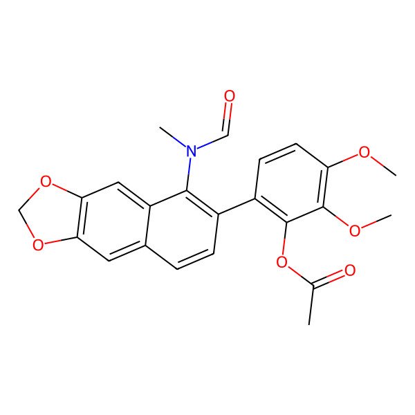 2D Structure of [6-[5-[Formyl(methyl)amino]benzo[f][1,3]benzodioxol-6-yl]-2,3-dimethoxyphenyl] acetate