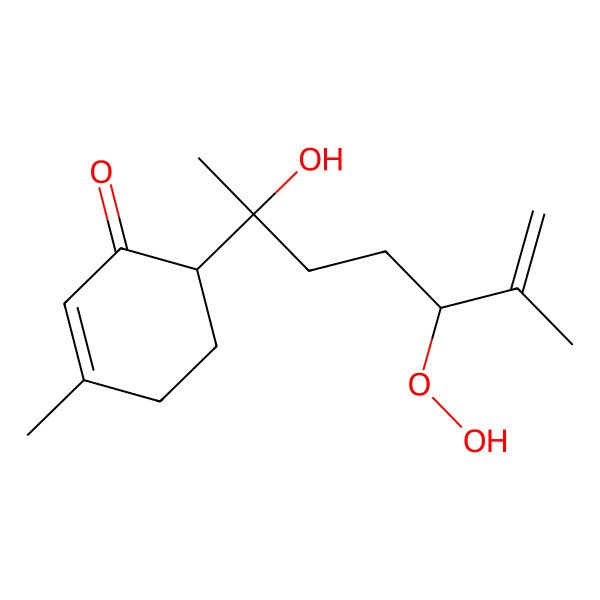 2D Structure of 6-(5-Hydroperoxy-2-hydroxy-6-methylhept-6-en-2-yl)-3-methylcyclohex-2-en-1-one