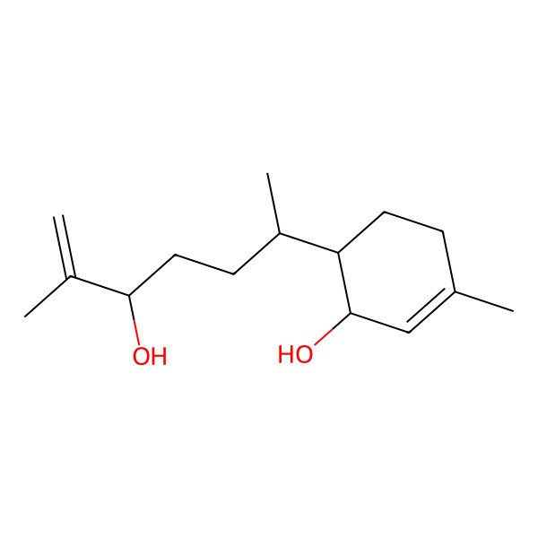 2D Structure of 6-(5-Hydroxy-6-methylhept-6-en-2-yl)-3-methylcyclohex-2-en-1-ol 2D Structure of 6-(5-Hydroxy-6-methylhept-6-en-2-yl)-3-methylcyclohex-2-en-1-ol