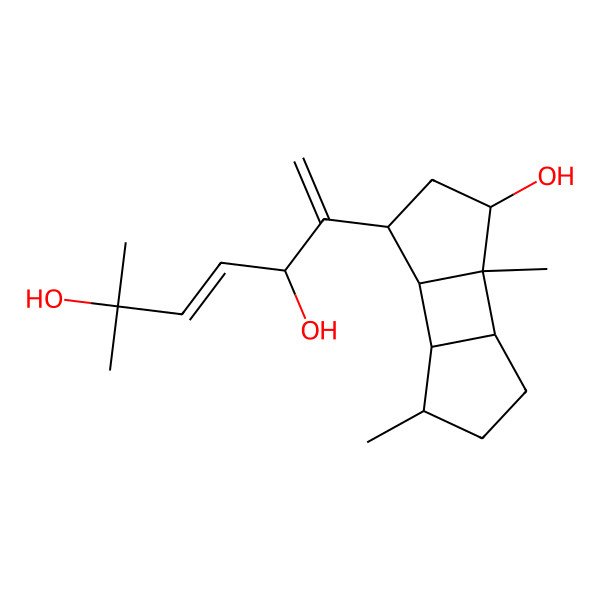 2D Structure of 6-(5-Hydroxy-6,10-dimethyl-3-tricyclo[5.3.0.02,6]decanyl)-2-methylhepta-3,6-diene-2,5-diol