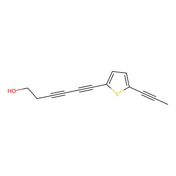2D Structure of 6-(5-Prop-1-ynylthiophen-2-yl)hexa-3,5-diyn-1-ol