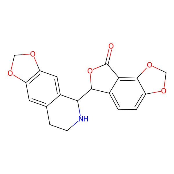 2D Structure of 6-(5,6,7,8-tetrahydro-[1,3]dioxolo[4,5-g]isoquinolin-5-yl)-6H-furo[3,4-g][1,3]benzodioxol-8-one