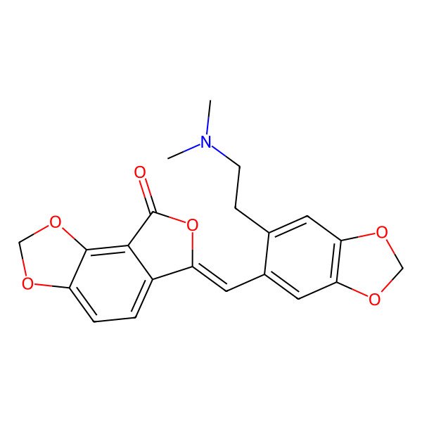 2D Structure of 6-[[6-[2-(Dimethylamino)ethyl]-1,3-benzodioxol-5-yl]methylidene]furo[3,4-g][1,3]benzodioxol-8-one