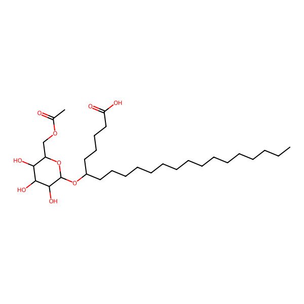 2D Structure of 6-[6-(Acetyloxymethyl)-3,4,5-trihydroxyoxan-2-yl]oxydocosanoic acid