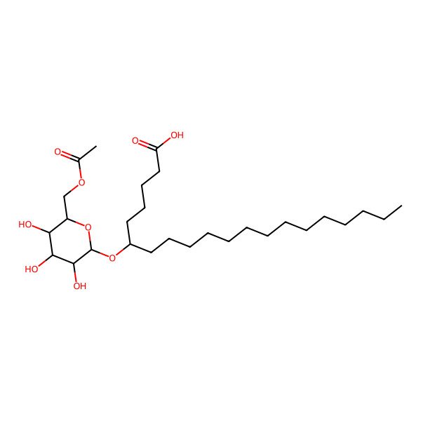 2D Structure of 6-[6-(Acetyloxymethyl)-3,4,5-trihydroxyoxan-2-yl]oxyicosanoic acid