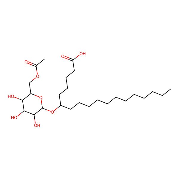 2D Structure of 6-[6-(Acetyloxymethyl)-3,4,5-trihydroxyoxan-2-yl]oxyoctadecanoic acid