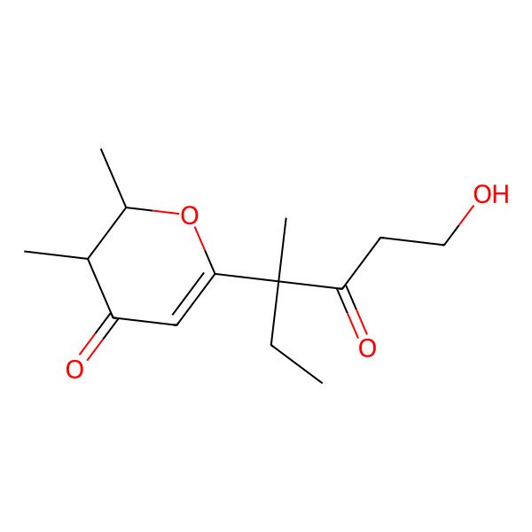 2D Structure of 6-(6-Hydroxy-3-methyl-4-oxohexan-3-yl)-2,3-dimethyl-2,3-dihydropyran-4-one