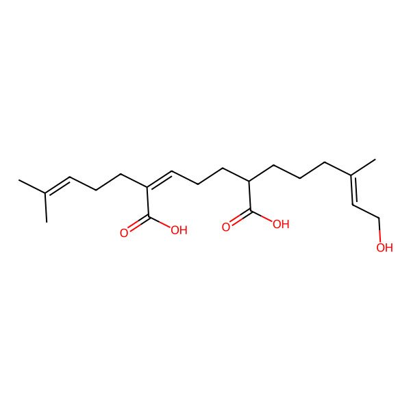 2D Structure of 6-(6-Hydroxy-4-methylhex-4-enyl)-2-(4-methylpent-3-enyl)hept-2-enedioic acid
