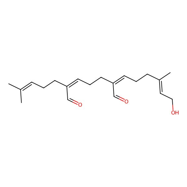 2D Structure of 6-(6-Hydroxy-4-methylhex-4-enylidene)-2-(4-methylpent-3-enyl)hept-2-enedial 2D Structure of 6-(6-Hydroxy-4-methylhex-4-enylidene)-2-(4-methylpent-3-enyl)hept-2-enedial