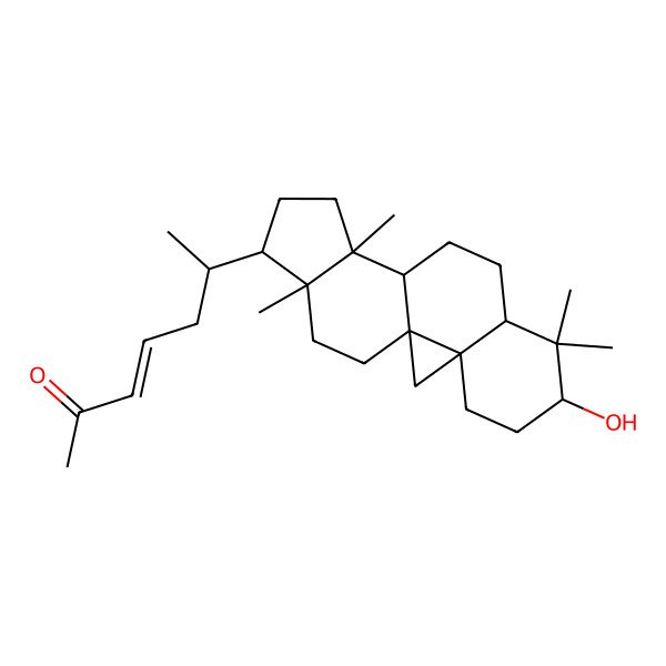 2D Structure of 6-(6-Hydroxy-7,7,12,16-tetramethyl-15-pentacyclo[9.7.0.01,3.03,8.012,16]octadecanyl)hept-3-en-2-one