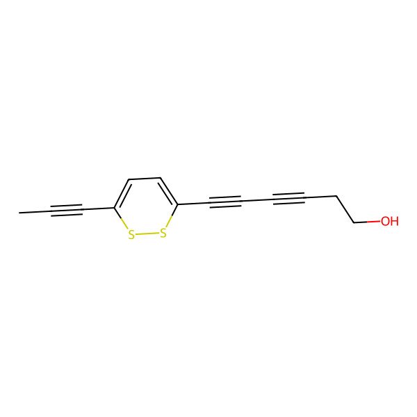2D Structure of 6-(6-Prop-1-ynyldithiin-3-yl)hexa-3,5-diyn-1-ol