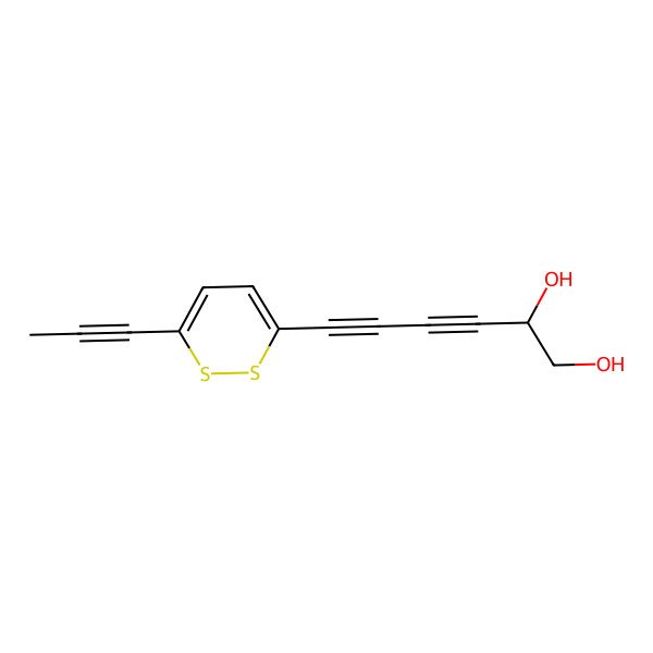 2D Structure of 6-(6-Prop-1-ynyldithiin-3-yl)hexa-3,5-diyne-1,2-diol