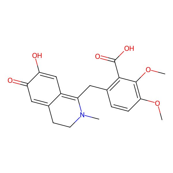 2D Structure of 6-[(7-Hydroxy-2-methyl-6-oxo-3,4-dihydroisoquinolin-1-yl)methyl]-2,3-dimethoxybenzoic acid