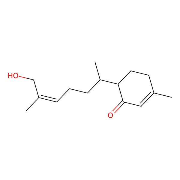 2D Structure of 6-(7-Hydroxy-6-methylhept-5-EN-2-YL)-3-methylcyclohex-2-EN-1-one