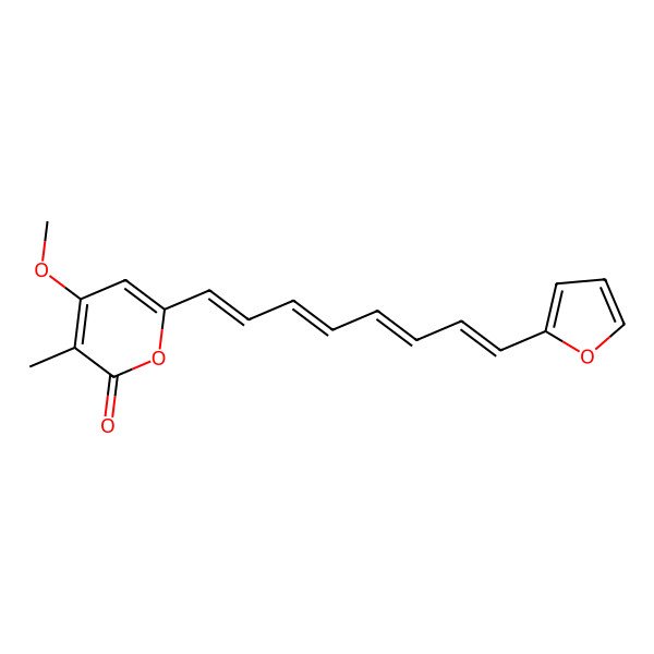 2D Structure of 6-[8-(Furan-2-yl)octa-1,3,5,7-tetraenyl]-4-methoxy-3-methylpyran-2-one