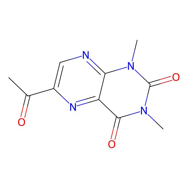 2D Structure of 6-acetyl-1,3-dimethyl-2,4(1H,3H)-pteridinedione