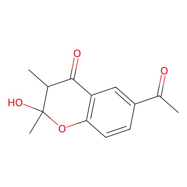 2D Structure of 6-acetyl-2-hydroxy-2,3-dimethyl-3H-chromen-4-one