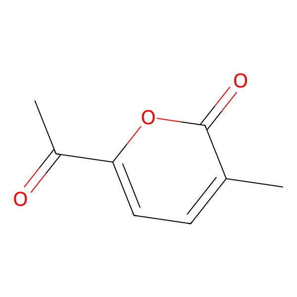 2D Structure of 6-Acetyl-3-methyl-2H-pyran-2-one