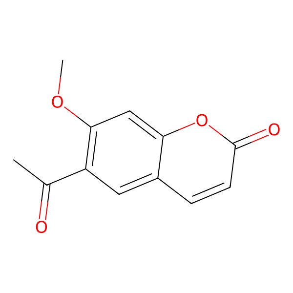 2D Structure of 6-acetyl-7-methoxy-2H-chromen-2-one