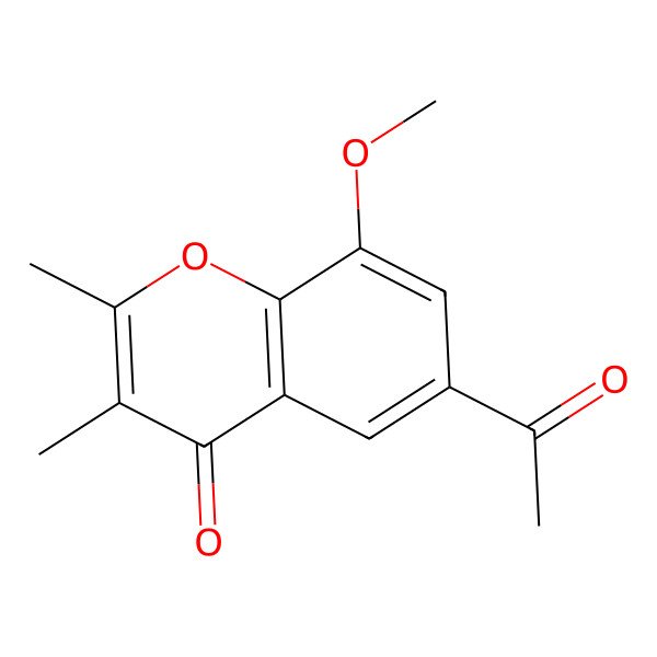 2D Structure of 6-Acetyl-8-methoxy-2,3-dimethylchromen-4-one