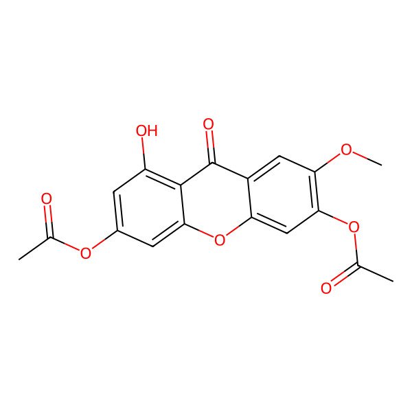 2D Structure of (6-Acetyloxy-1-hydroxy-7-methoxy-9-oxoxanthen-3-yl) acetate