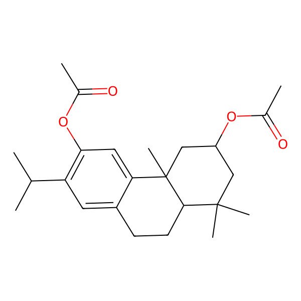 2D Structure of (6-Acetyloxy-1,1,4a-trimethyl-7-propan-2-yl-2,3,4,9,10,10a-hexahydrophenanthren-3-yl) acetate