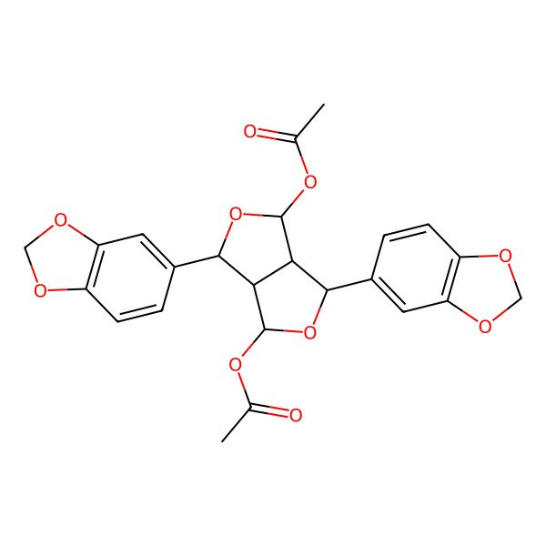 2D Structure of [6-Acetyloxy-1,4-bis(1,3-benzodioxol-5-yl)-1,3,3a,4,6,6a-hexahydrofuro[3,4-c]furan-3-yl] acetate