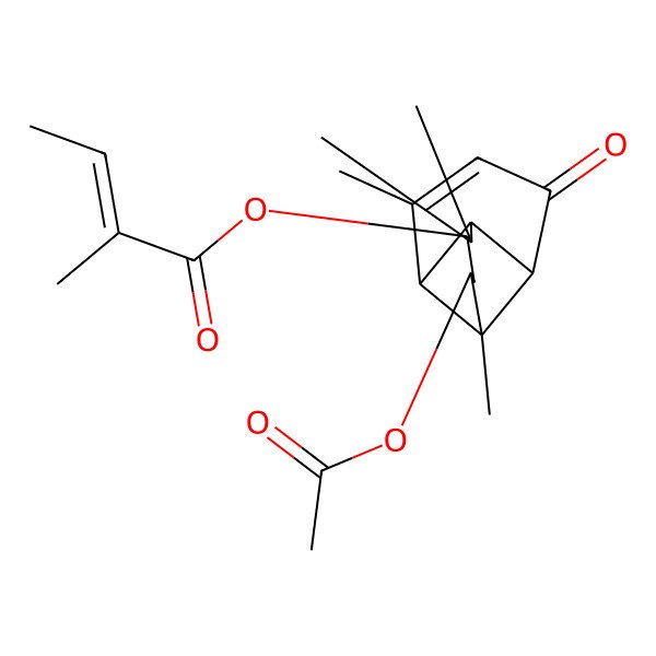 2D Structure of (6-Acetyloxy-3,3,7,9-tetramethyl-11-oxo-4-tricyclo[5.4.0.02,8]undec-9-enyl) 2-methylbut-2-enoate