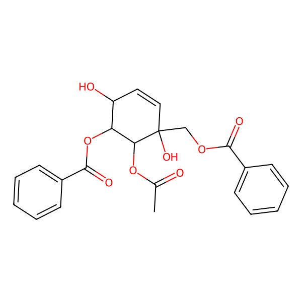2D Structure of (6-Acetyloxy-5-benzoyloxy-1,4-dihydroxycyclohex-2-en-1-yl)methyl benzoate