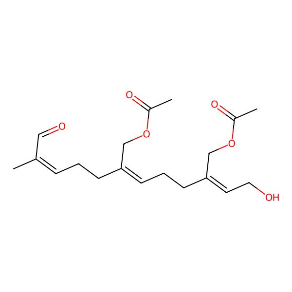 2D Structure of [6-(Acetyloxymethyl)-8-hydroxy-2-(4-methyl-5-oxopent-3-enyl)octa-2,6-dienyl] acetate