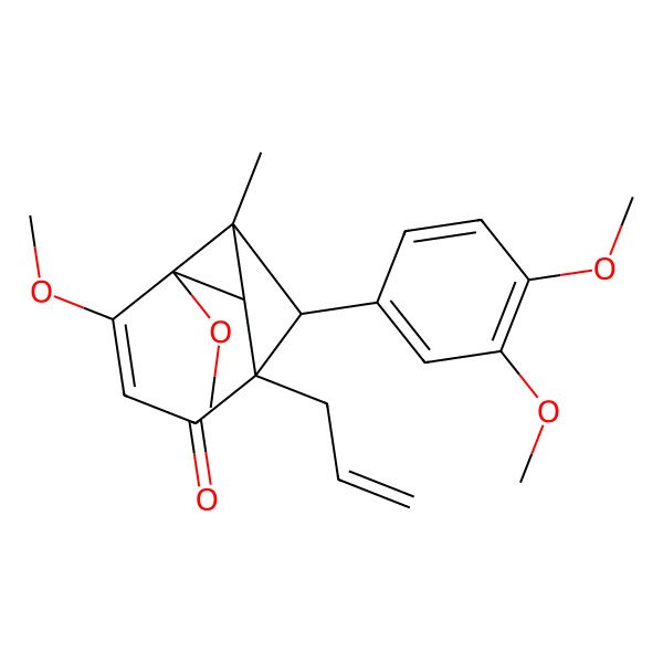 2D Structure of 6-Allyl-7-(3,4-dimethoxyphenyl)-2,3-dimethoxy-8-methyl-tricyclo[4.2.0.0(2,8)]oct-3-en-5-one