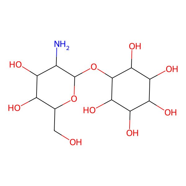 2D Structure of 6-(alpha-D-glucosaminyl)-1D-myo-inositol