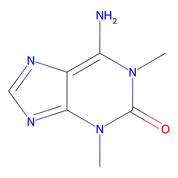 2D Structure of 6-amino-1,3-dimethylpurin-2-one