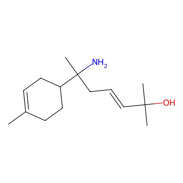2D Structure of 6-Amino-2-methyl-6-(4-methylcyclohex-3-en-1-yl)hept-3-en-2-ol