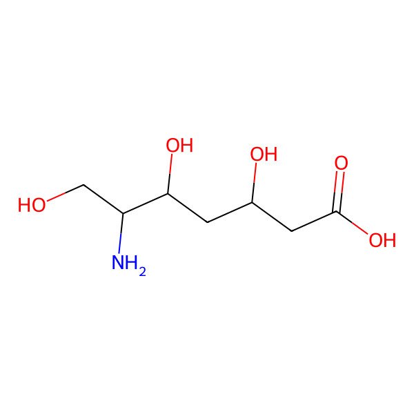 2D Structure of 6-Amino-3,5,7-trihydroxyheptanoic acid