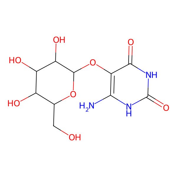 2D Structure of 6-amino-5-[3,4,5-trihydroxy-6-(hydroxymethyl)oxan-2-yl]oxy-1H-pyrimidine-2,4-dione