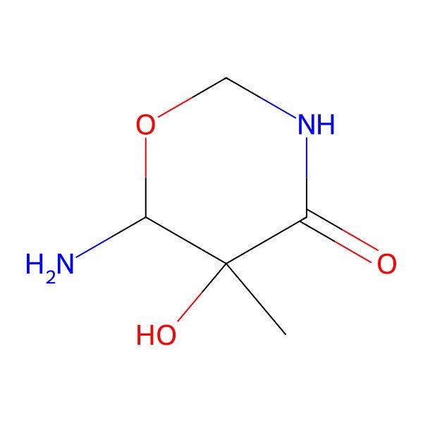 2D Structure of 6-Amino-5-hydroxy-5-methyl-1,3-oxazinan-4-one