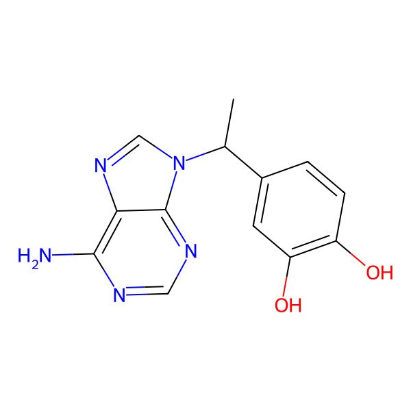 2D Structure of 6-Amino-9-[1-(3,4-dihydroxy phenyl)ethyl]-9h-purine