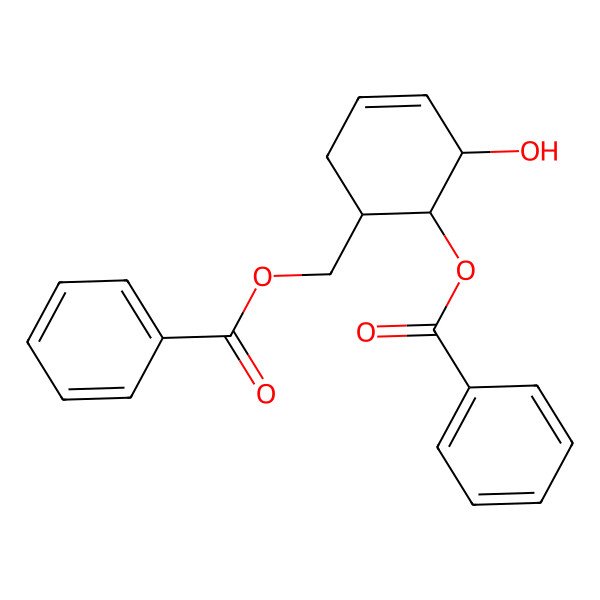 2D Structure of (6-Benzoyloxy-5-hydroxycyclohex-3-en-1-yl)methyl benzoate