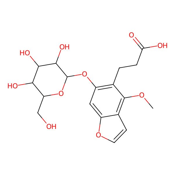 2D Structure of 6-(beta-D-Glucopyranosyloxy)-4-methoxy-5-benzofuranpropanoic acid