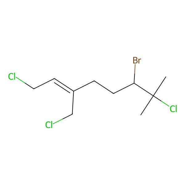 2D Structure of 6-Bromo-1,7-dichloro-3-(chloromethyl)-7-methyloct-2-ene