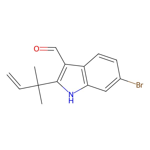 2D Structure of 6-Bromo-2-(1,1-dimethyl-2-propenyl)-1h-indole-3-carbaldehyde