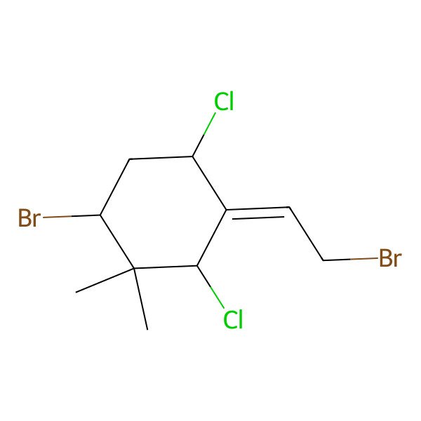 2D Structure of 6-Bromo-3-(2-bromoethylidene)-2,4-dichloro-1,1-dimethylcyclohexane